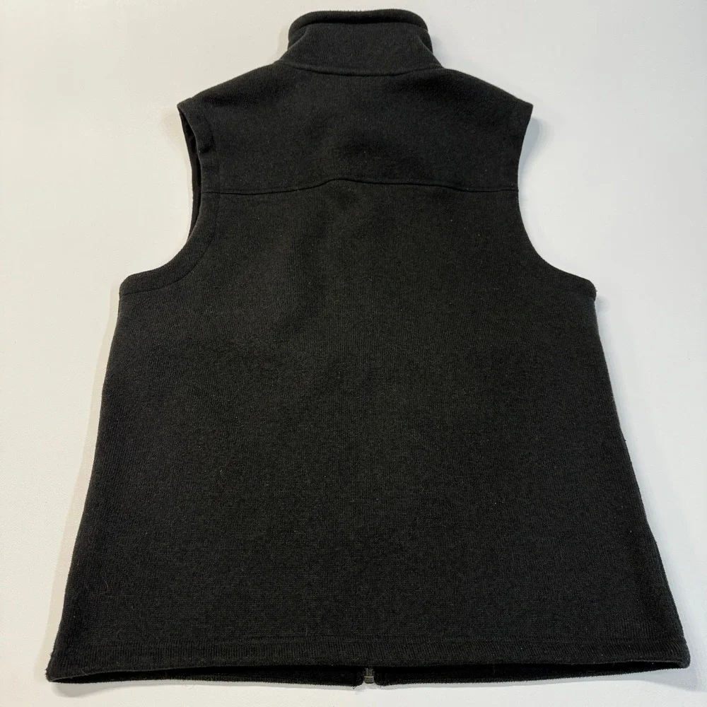 The North Face Men M Black Fleece Vest Full Zip Logo Embroidered Outdoor Casual‎